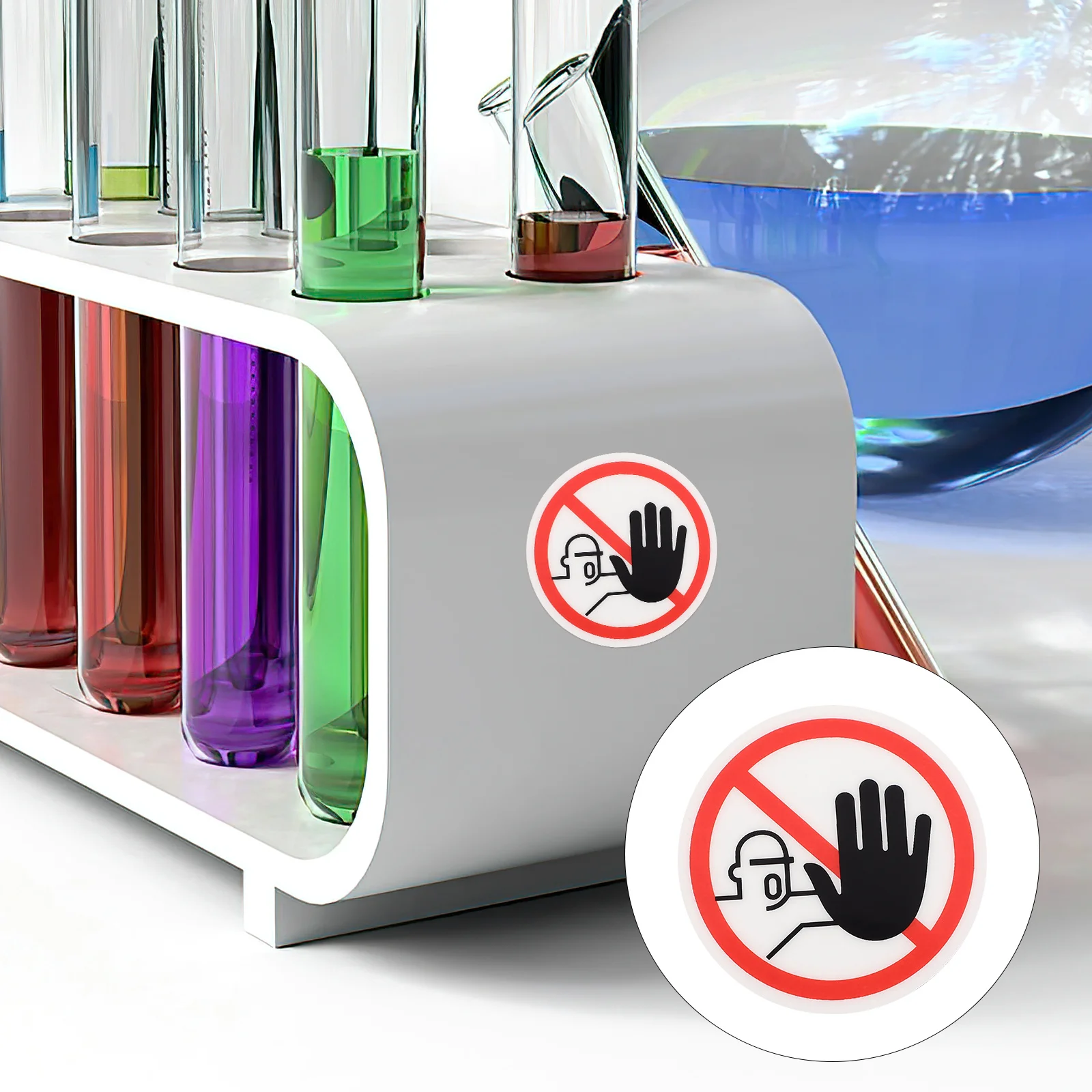 

2 Pcs Warning Sign Do Not Touch Sticker Safety Signs Pvc Self-adhesive Stickers