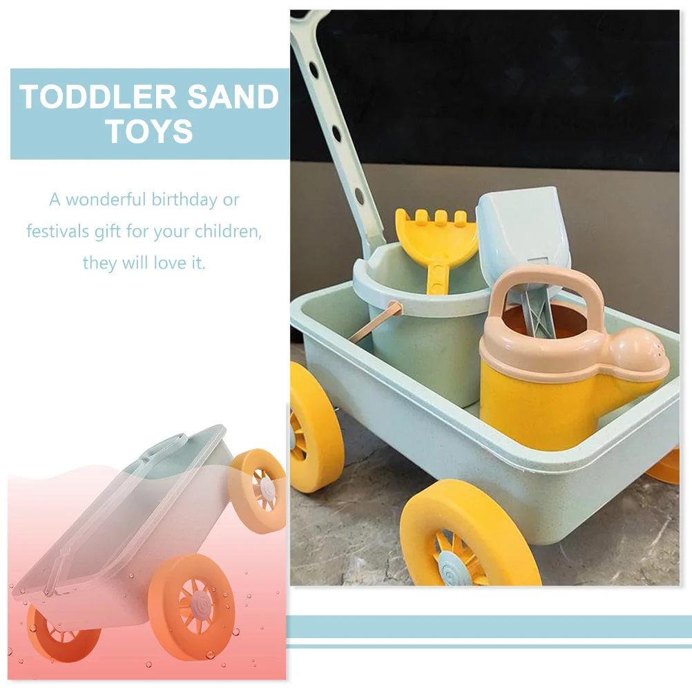 Pull Car Toy Sand Digging Toys Toddler Cars Kids Beach Little Boy Playset Cartoon Trolley