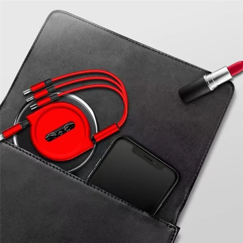 A25P Retractable Fast Charging For Android TYPE-C  Xiaomi  Braided Three-In-One Mobile Phone Data Cable