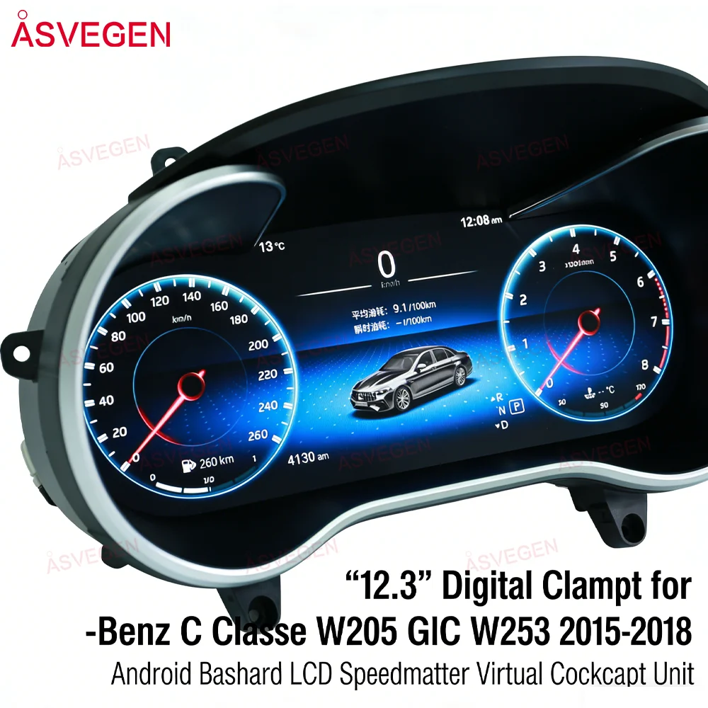 

12.3" Digital Cluster for Mercedes Benz C Class W205 GLC W253 2015-2018 Android Dashboard LCD Speedometer Virtual Cockpit Unit