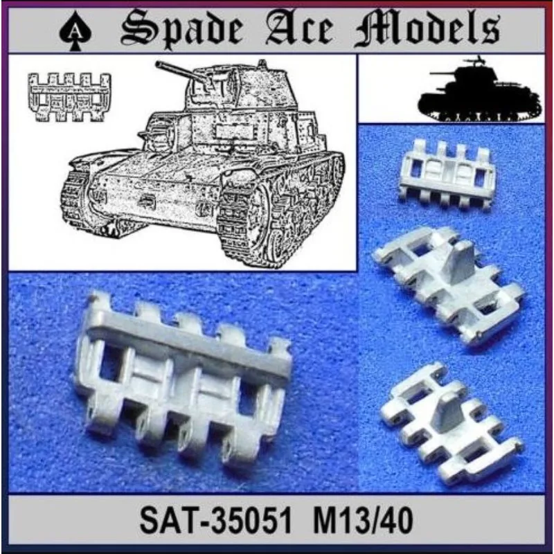 

Spade Ace Models SAT-35051 1/35 Carro Armato M13/40 White Metal Track Links Compatible With Other Italian Medium Tanks