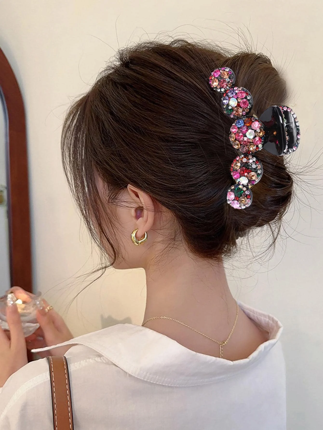 

Rhinestone Hair Claw Clip For Women Daily Casual Party Accessory