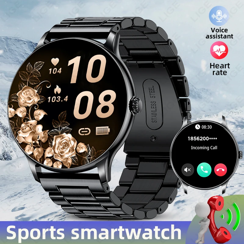 

LIGE Men Smart Watches Bluetooth Call Heart Rate Blood Oxygen Monitor Waterproof Sports Tracker Women Smartwatch For Android IOS