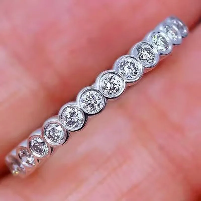 Exquisite White Zircon Engagement  Jewelry for Women\'s Fashion Finger Accessories Party Ring