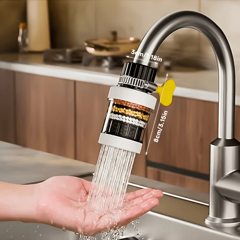 Kitchen faucet water filter set, multi-layer filtering tap water purifier, detachable cleaning water filter nozzle