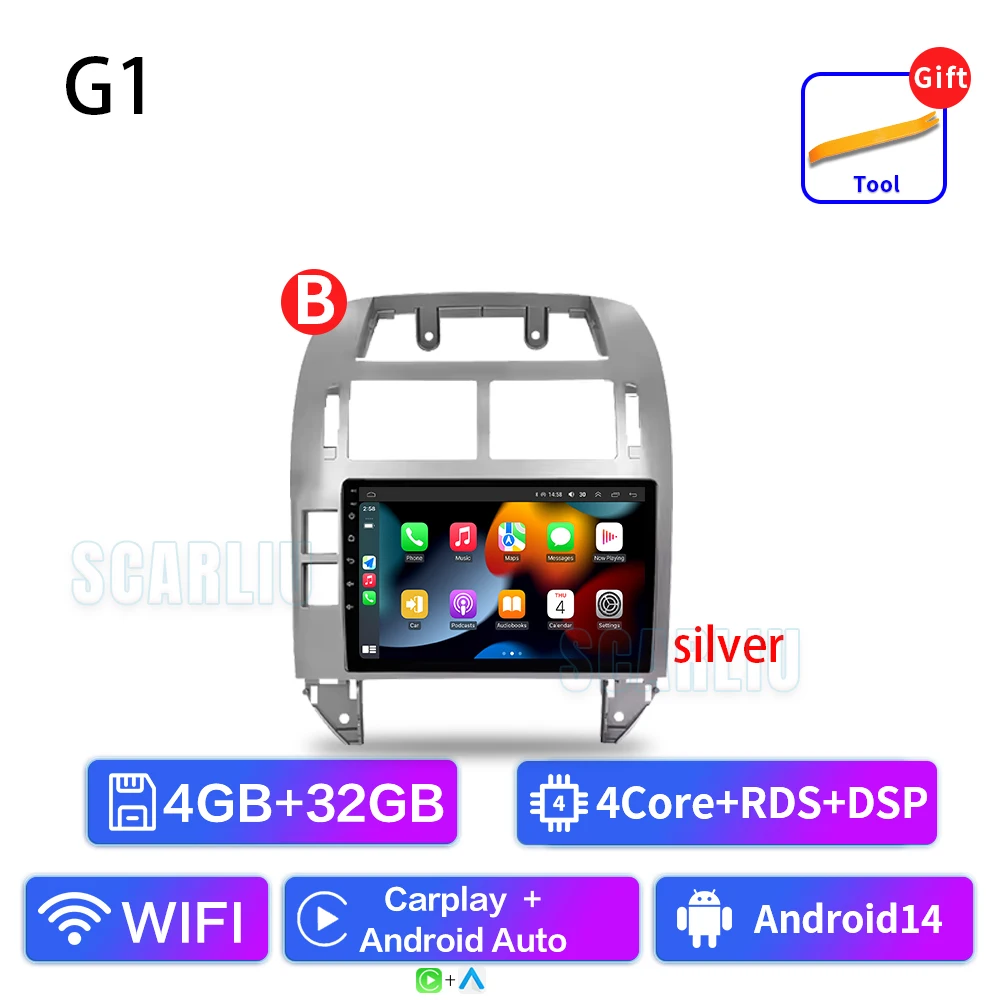 SISCL Voor Volkswagen Polo Mk4 2001-2011 Android Autoradio Multimedia Speler Carplay Auto Stereo GPS Navi 2din DSP Head Unit