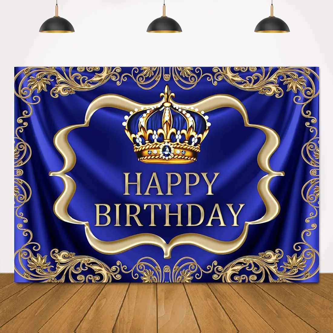 

Photography Backdrop Royal Blue King Queen Crown Patterns Abstract Background Baby Kids Birthday Party Celebration Decor