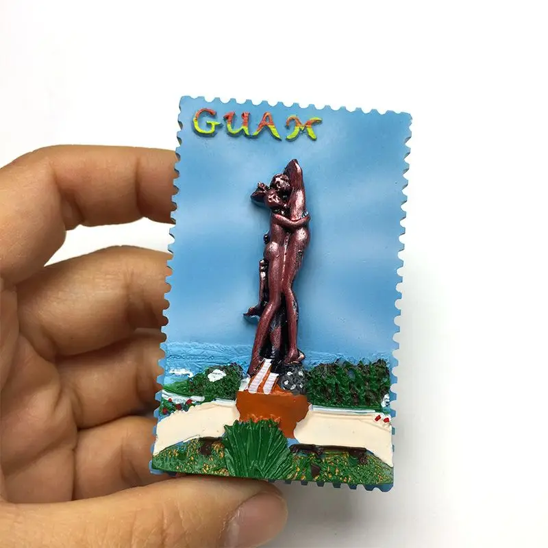 Guam Two Lovers Point 3D Resin Refrigerator Magnets Souvenir Strong Fridge Magnet for Home Decor Cliff Landmark Design