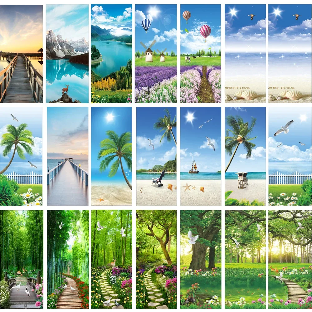 

Landscape Door Stickers Self-adhesive Wall Stickers Decorative Bedroom Closet Doors Bathroom Glass Door Stickers