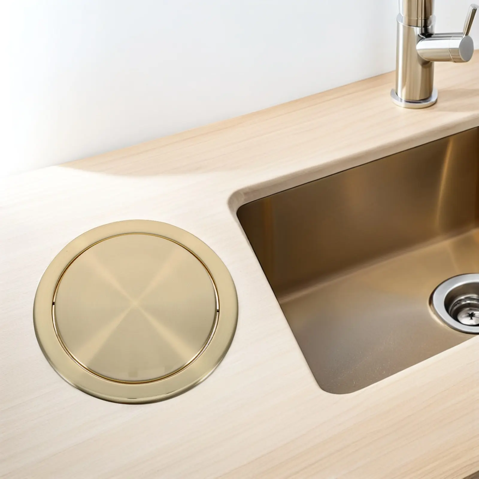 

Встраиваемая крышка для мусорного бака из нержавеющей стали с откидной крышкой, герметичная, для столешниц и ванных комнат