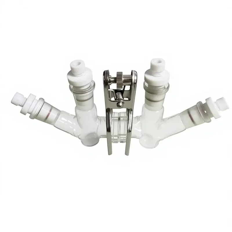 Small Volume H Type Electrolysis Cell Sealed Replaceable Membrane Ground Glass Joint Three Electrode Cell
