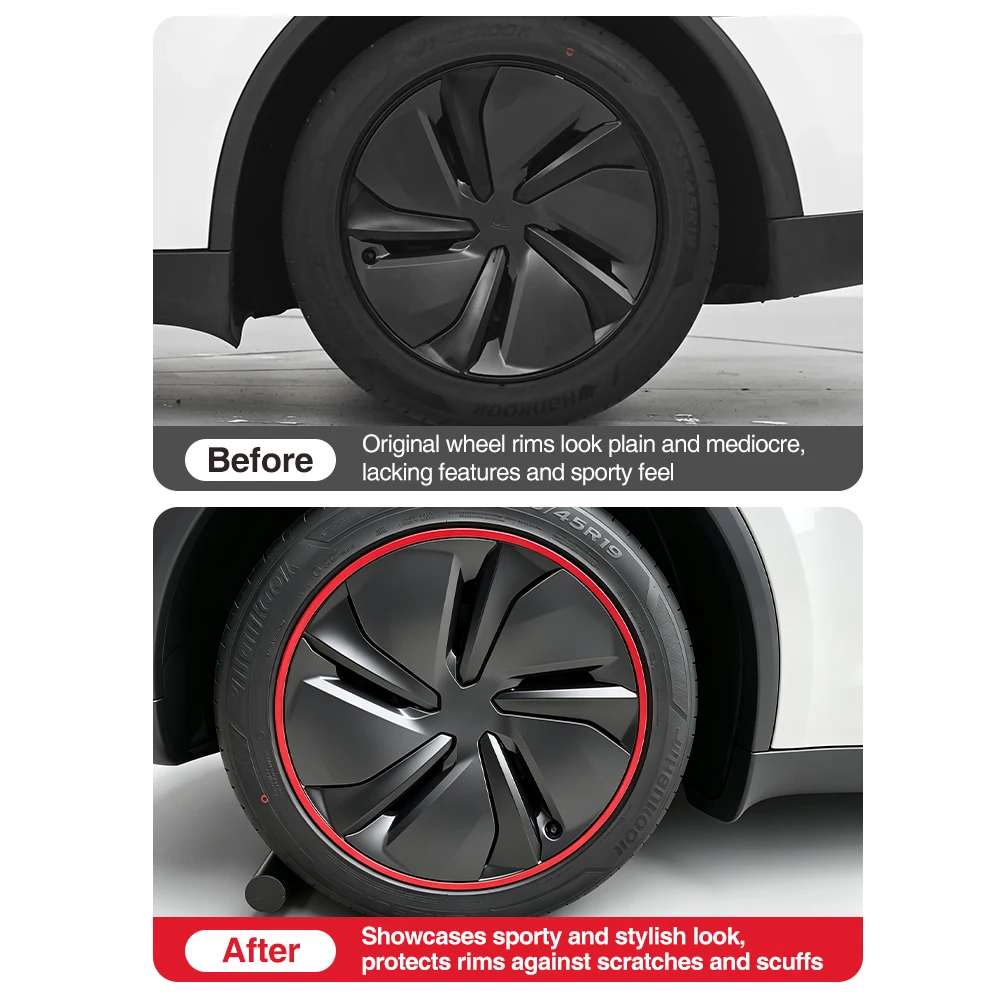 Car Alloy Wheel Rim Protector Strips Anti‑Curb Rash Anti‑Scratch Wheel Edge Guard Trim Universal for All Cars with 19 Inch Rims