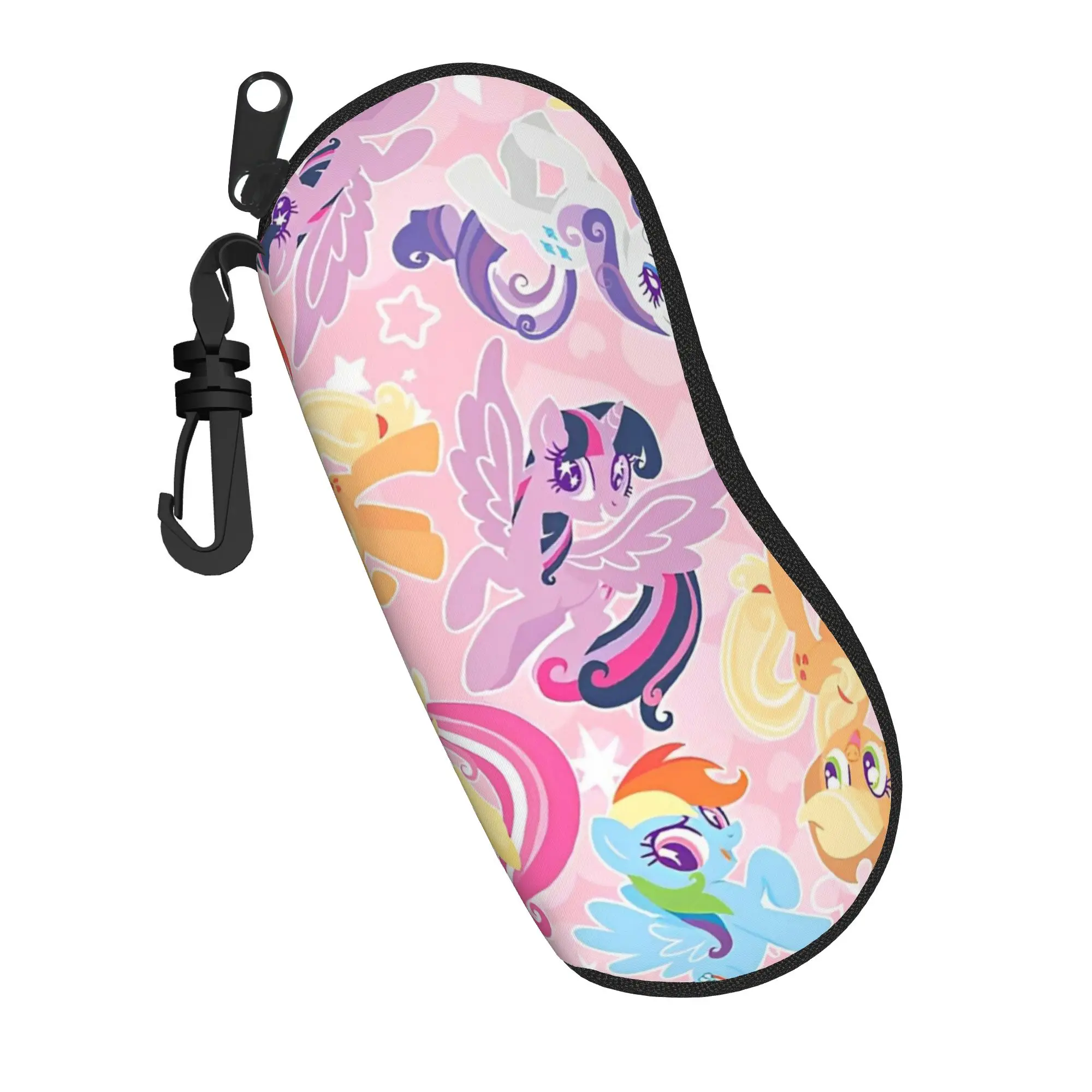 Little Unicorn Horse Glasses Case Men Women Anti-Fall Zipper Cartoon Glasses Storage Box Office Sunglasses Box