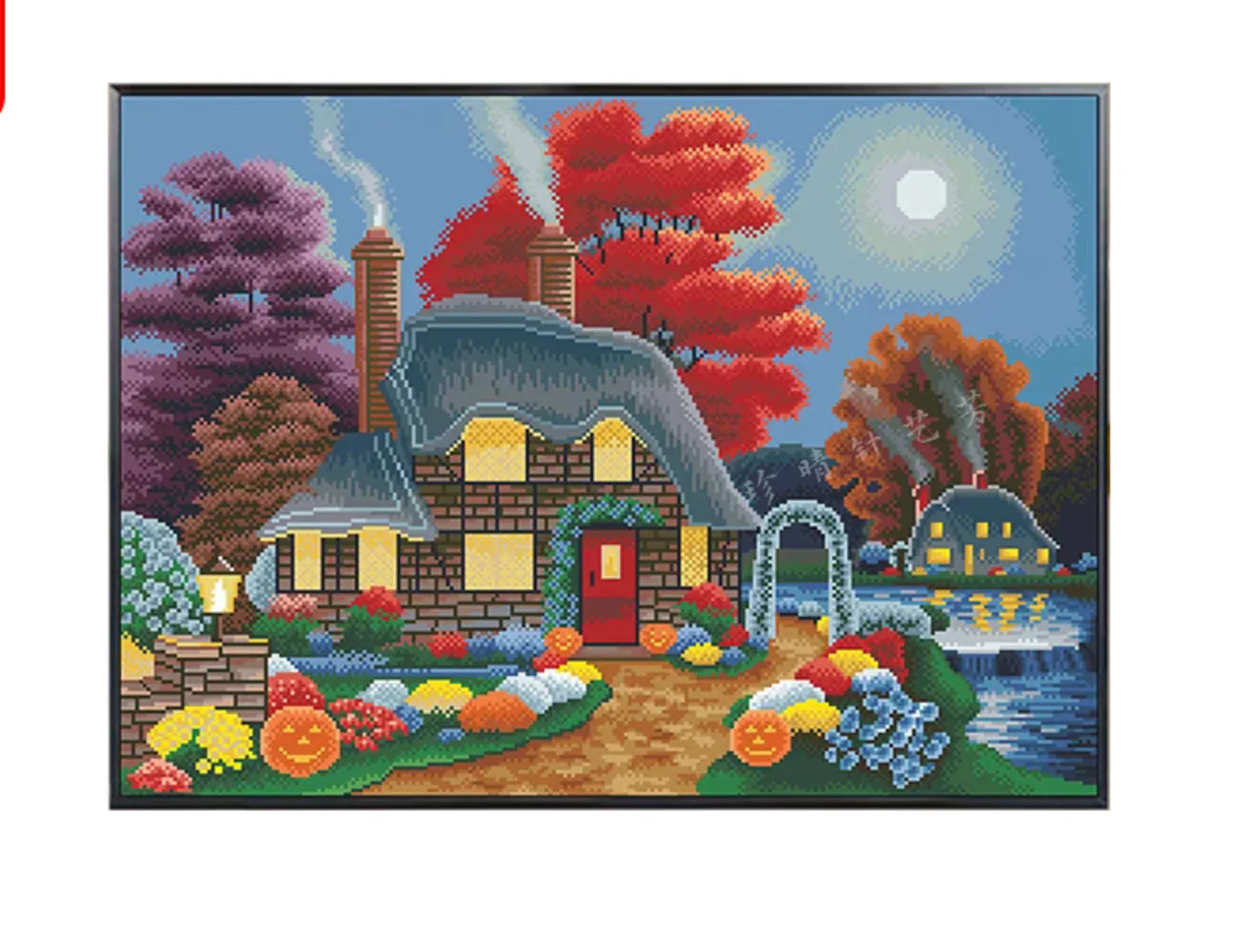 Handicrafted products, fairy tale town cross stitch products, artificial embroidery, good garden, cabin, bedroom, restaurant