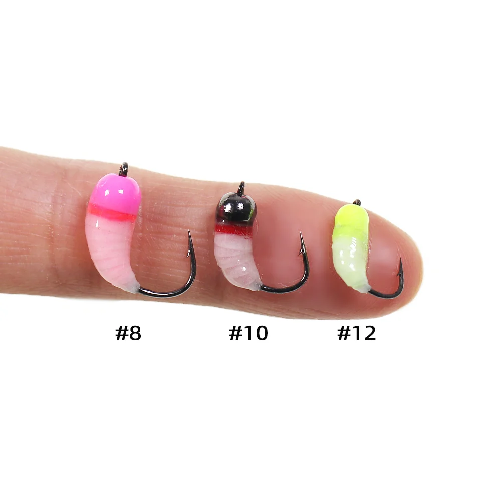 ICERIO Ninfas con cuentas de latón para pesca en hielo #8 #10 - imagen 2