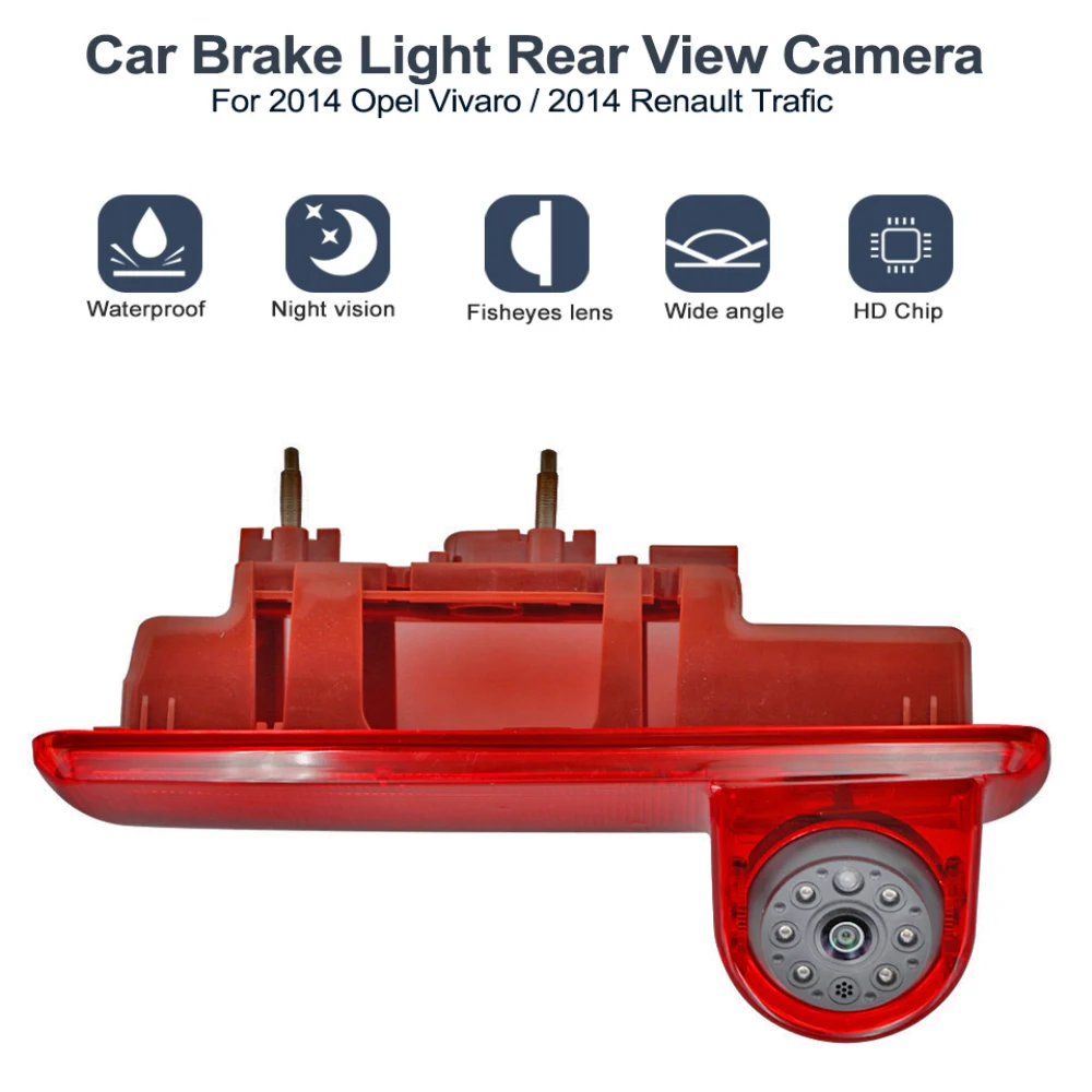 940 Waterproof IR Night Vision Rear View Backup Brake Light Camera for 2014 Opel Vivaro / 2014 Renault Trafic,Third