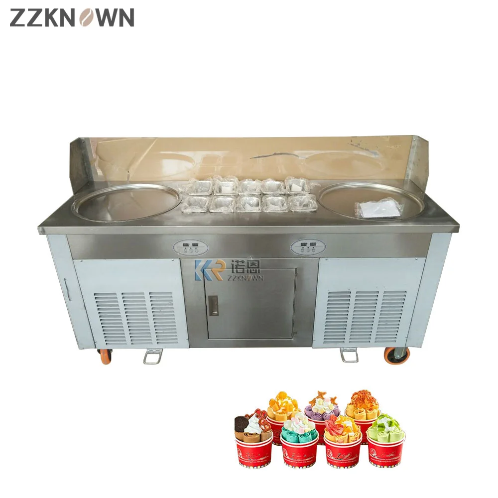 

Fried Ice Cream Machine High Quality Commercial Thailand Rolled Malaysia Hot Sale Fried Ice Cream Roll Machine