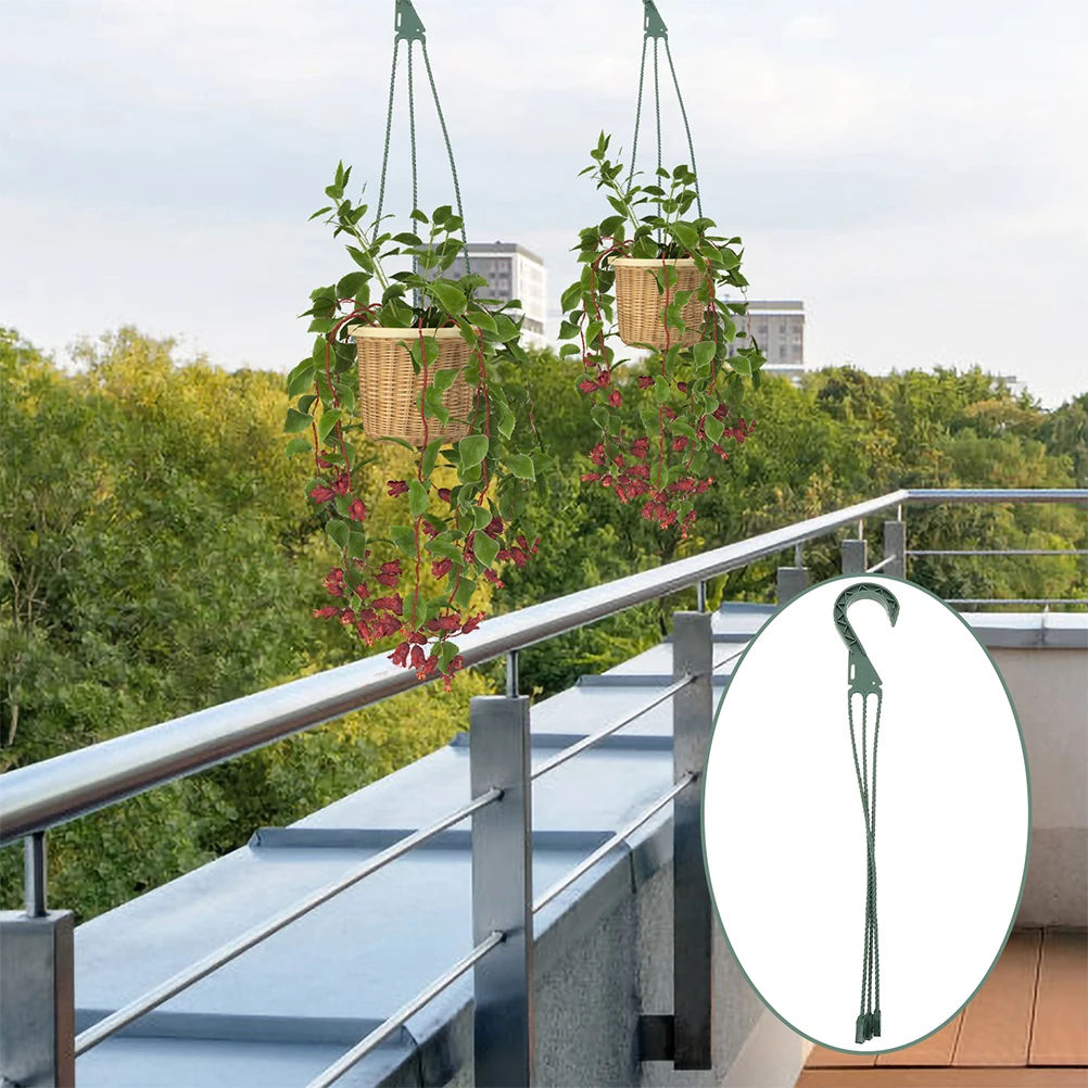 

5 шт., подвесные крючки для цветочных горшков, зеленые пластиковые цепочки, губка, вешалки для горшков, проволока, прочный, универсальный, современный, простой, компактный