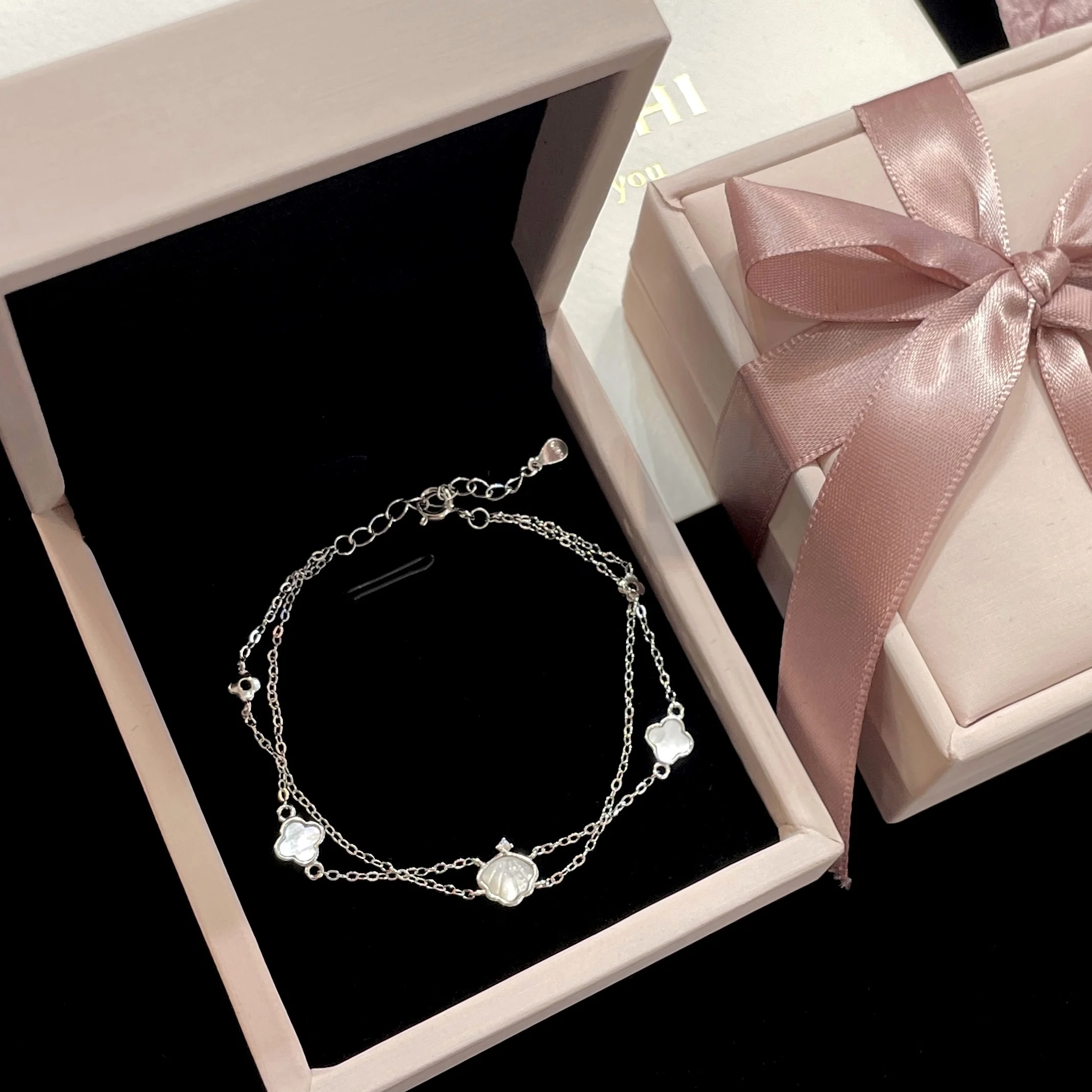 Necklace, pure silver, women's light luxury niche, 2023 new popular bracelet, women give girlfriend birthday gift