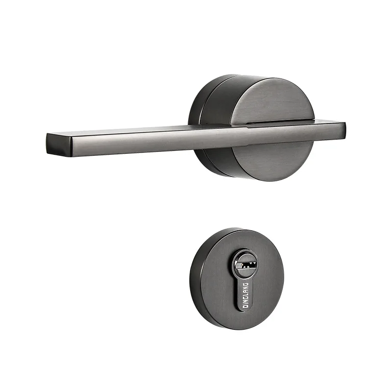 Mechanical Lock Black Bedroom Door Split Lock Zinc Alloy Indoor Silent Door Lock Wooden Door Handle Lock