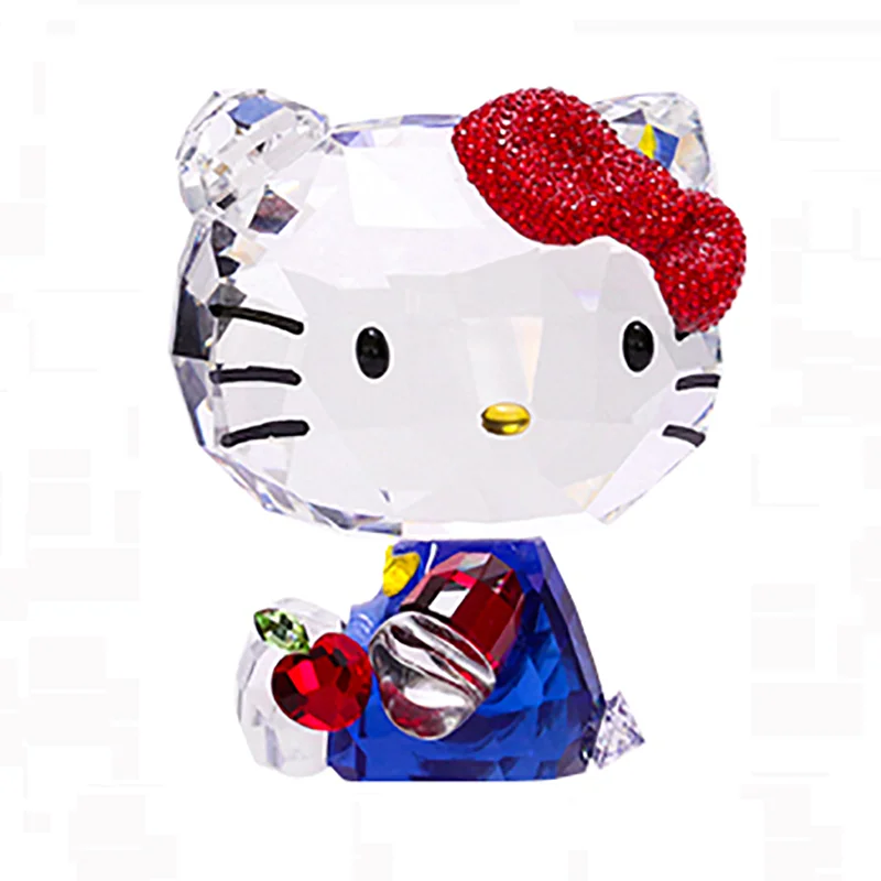 Imagem -06 - Exquisite Cristal Desenhos Animados Gato Figurinhas Ornamento do Carro Gato Gatinho Peso de Papel Presente de Casamento Multicolor Interior Casa Decoração de Mesa