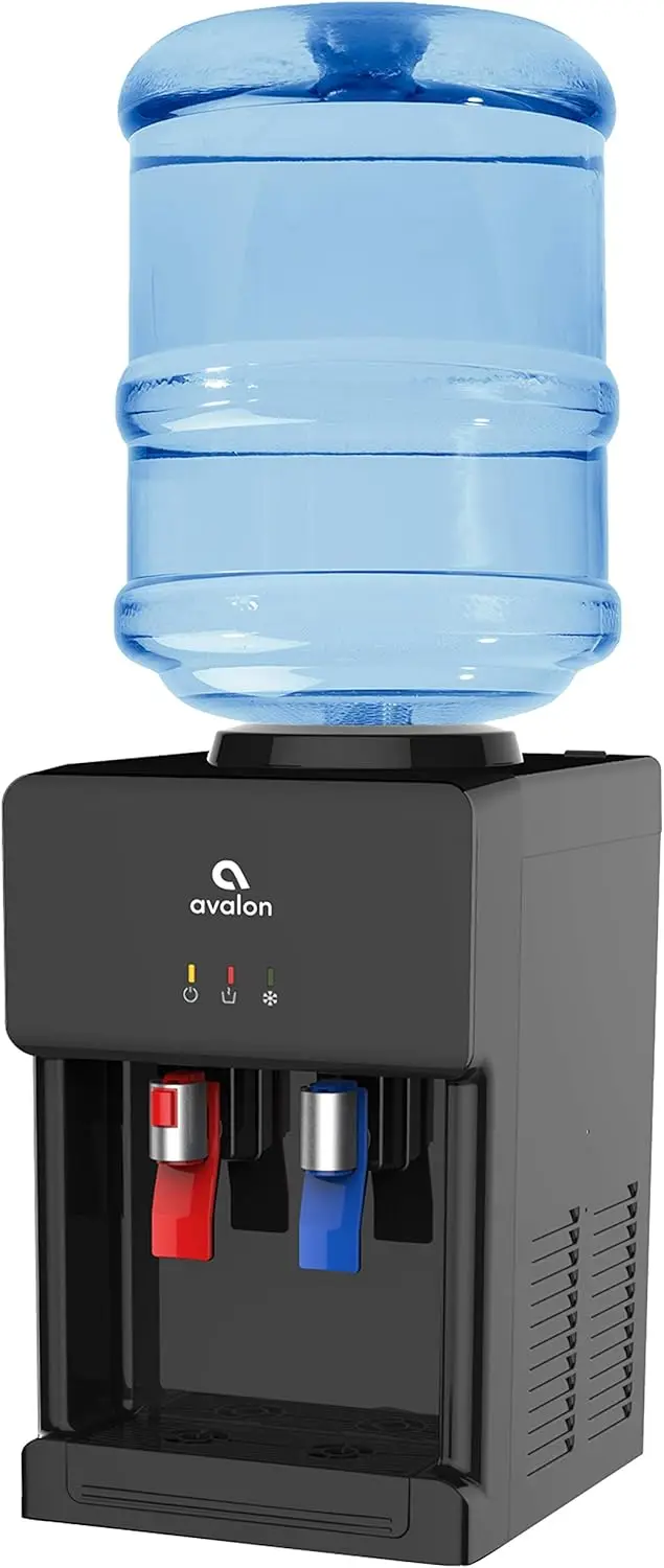 

Premium Hot/Cold Top Loading Countertop Water Cooler Dispenser With Child Safety Lock. UL Listed- Black