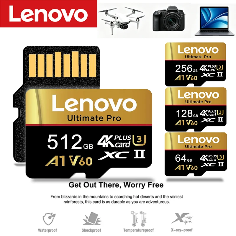 Reliable Lenovo SD Cards 512GB Memory Card TF Cards Micro TF SD 64GB Speed 32GB A2 for Dashcam / Smartphone / Nintendo Switch
