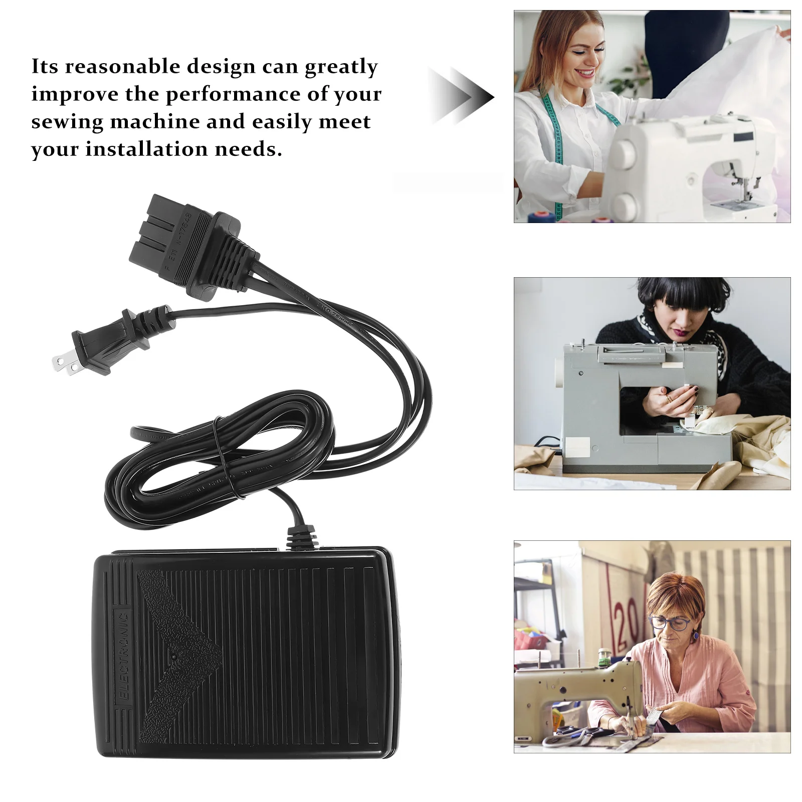 

Machine Foot Pedal Power Cord Compatible With J00360051 Us Plug High Grade Copper Core Pure Copper Wires Premium Abs Rubber Base