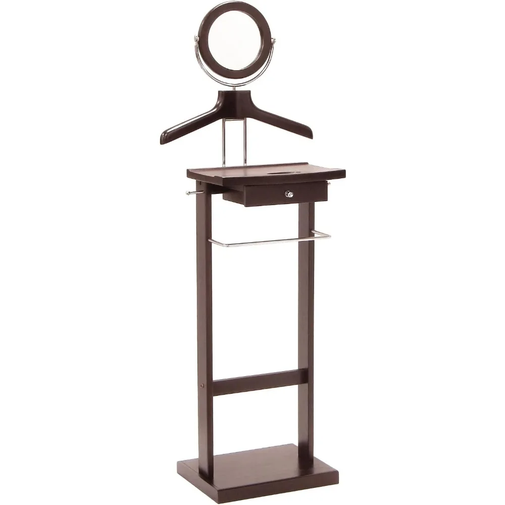 

Wood Valet Stand With Wood Base, Dark Espresso (92155)