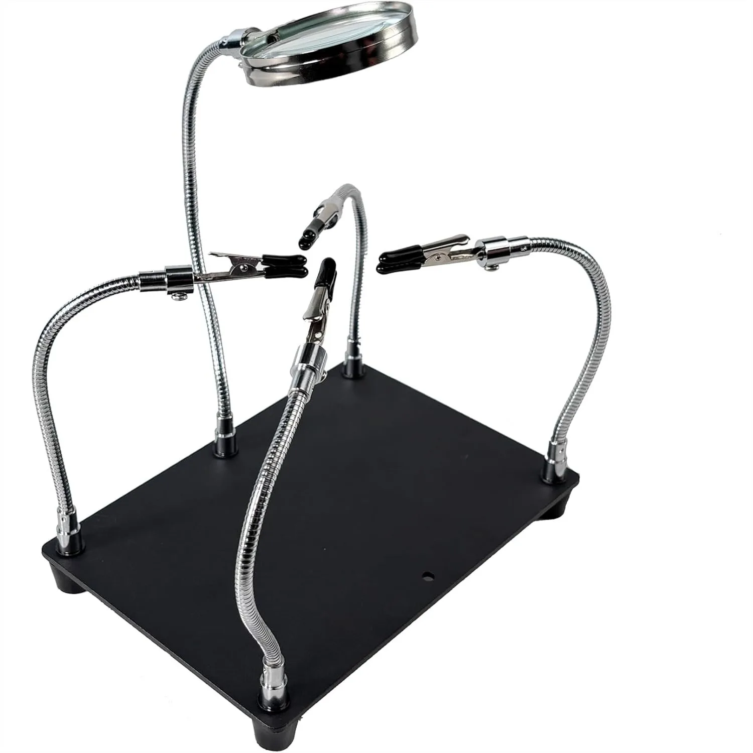 

Soldering Station with Magnifying Glass, 4 Flexible Arms PCB Holder for Electronics Repair