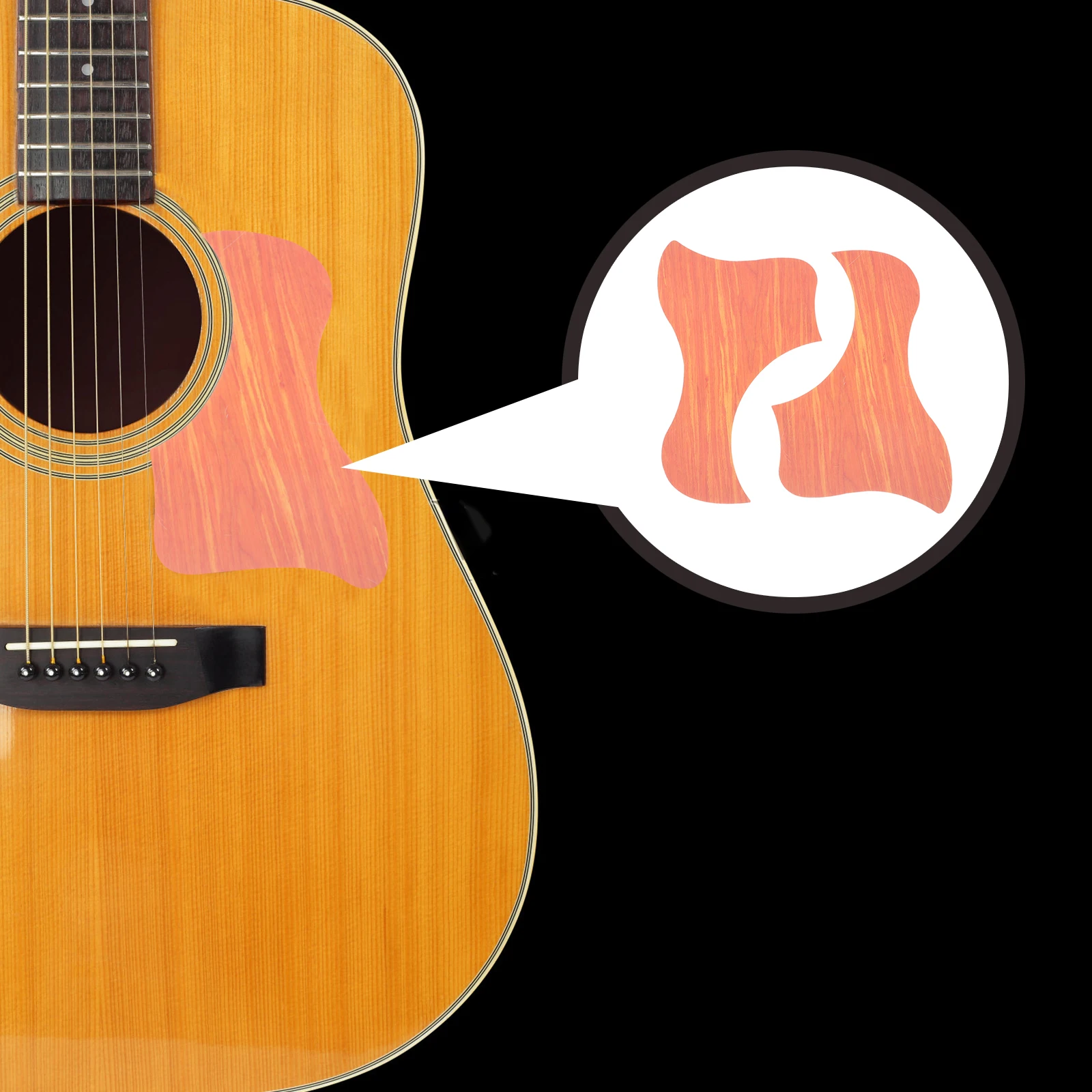 

2Pcs Guitar Protective Pickguard Wood Grain Grain PVC Scratch Resistant Plate for Acoustic Folk Guitar Accessories