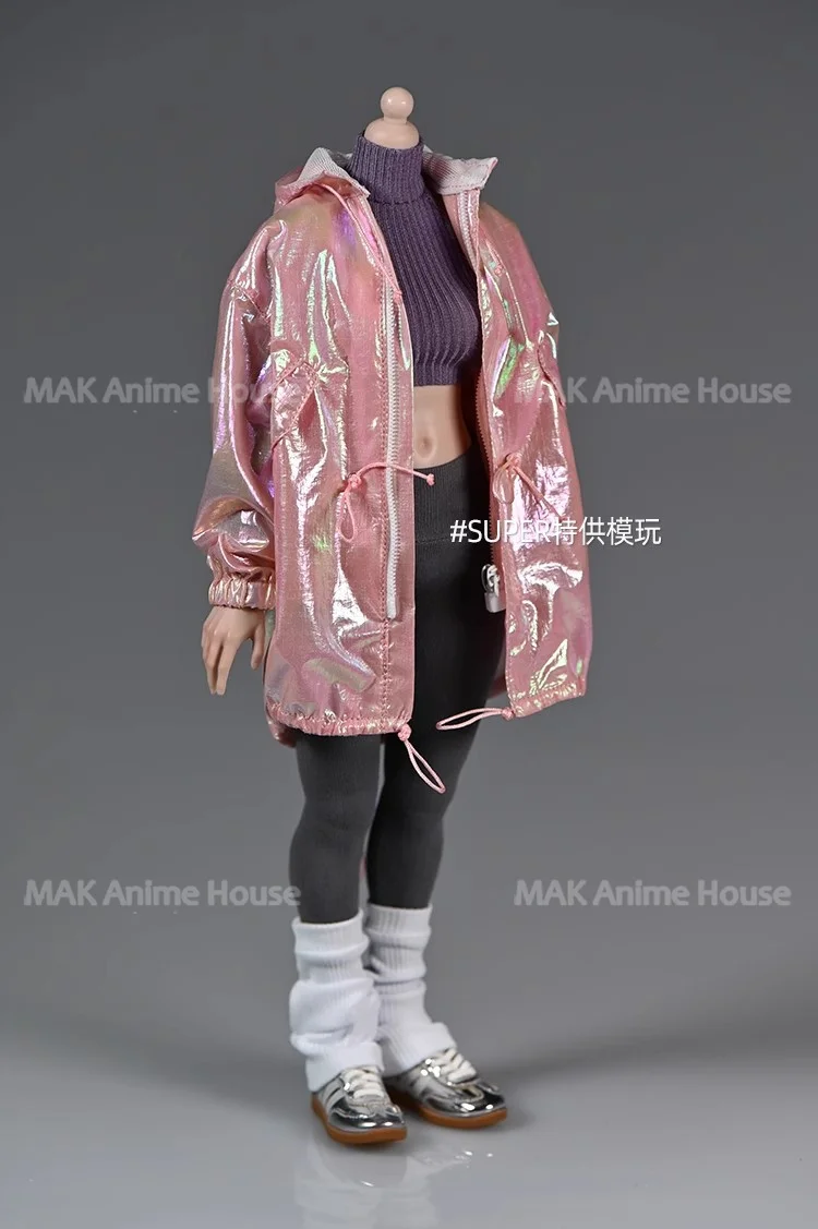 1/6 스케일 여성 후드 지퍼 밀리터리 버전 윈드 브레이커 핏 코트 남성 의류 모델 12 "솔져 액션 피규어 바디 인형에 적합