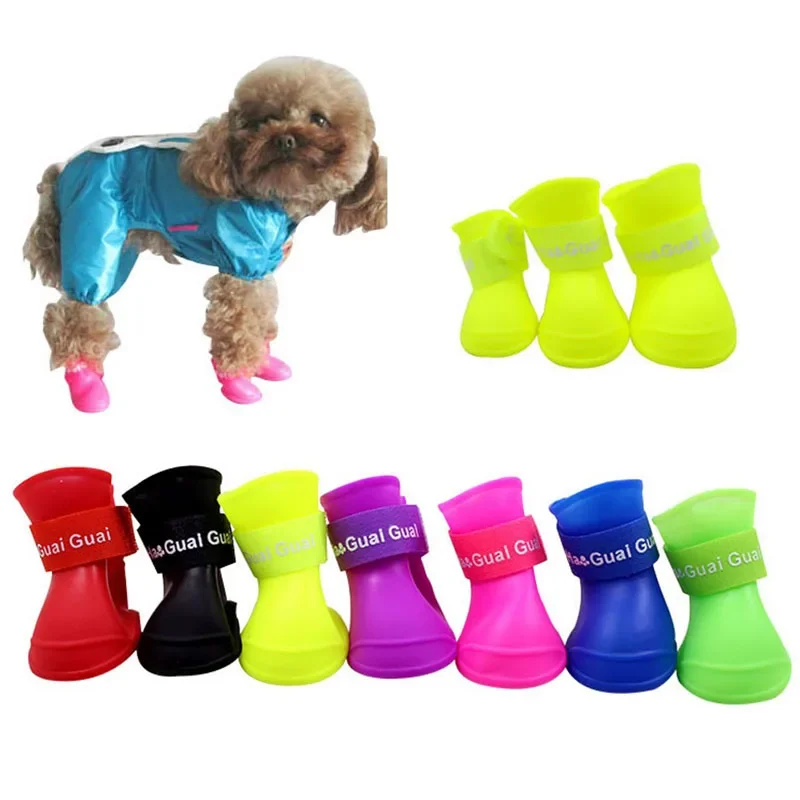 Silicone Waterproof Dog Shoes for Rain Plastic Anti Slip Dog Clothes Summar Accessories Pet Dog Boots Dog Cat Supplies - view 6