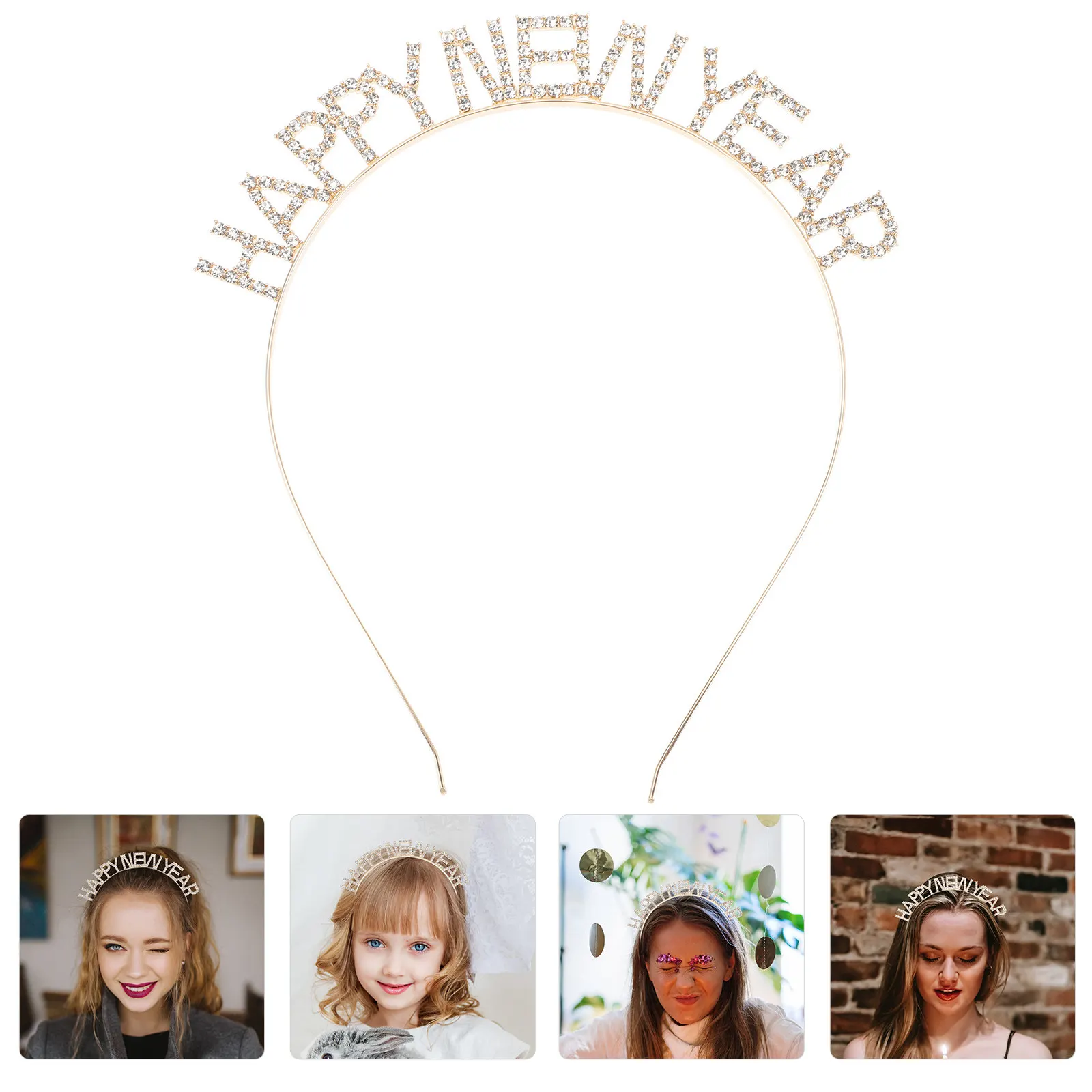 

New Year Headband Pack 12 Colorful Reusable Party Hair Accessories Festive Theme Design Fun Photo Booth Props for Family