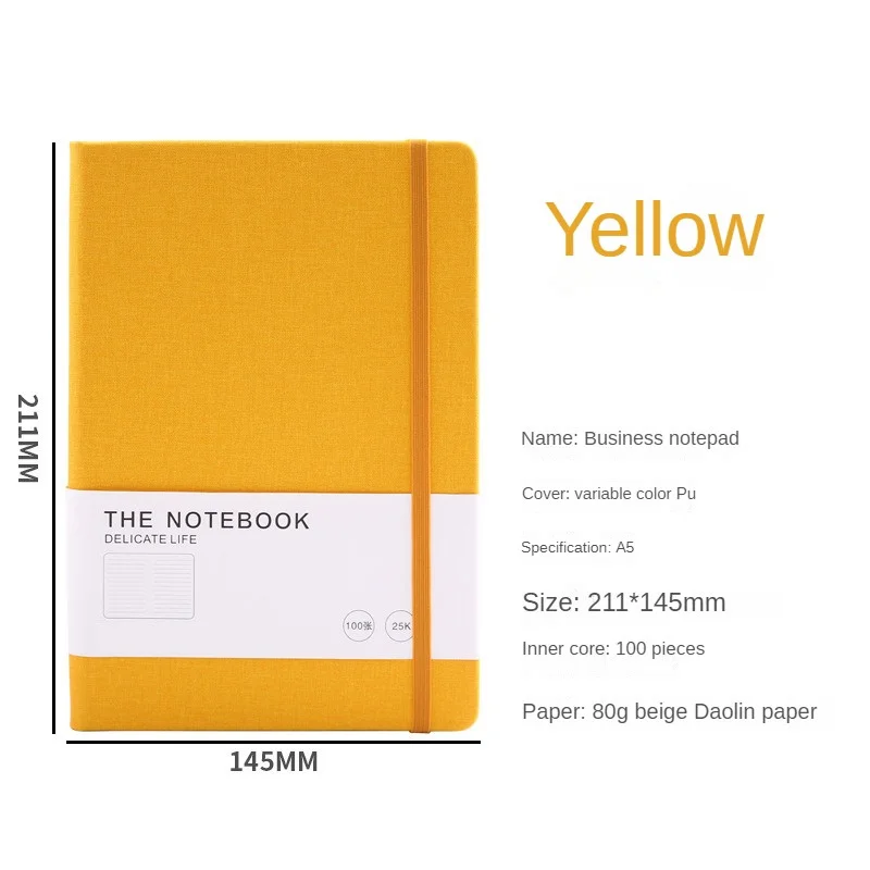 

A5 Dotted Notebook Cloth Hardcover 100 GSM Paper Planner Diary Notepad Journal Students Agenda Stationery Office School Supplie