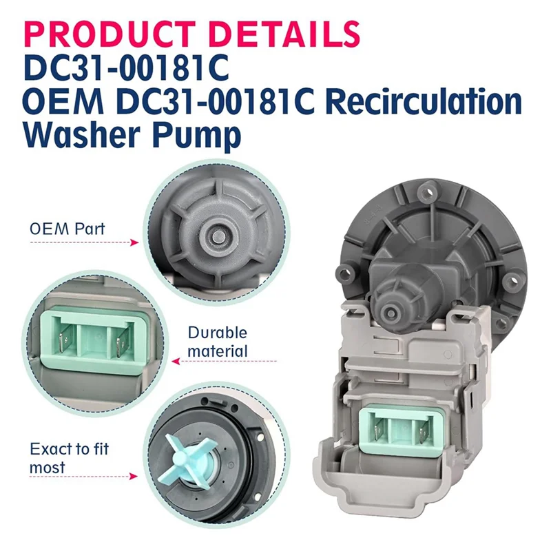 ABHU DC31-00181C Washer Pump Motor Replace DC31-00030E,00030J,30008F,DC96-01113G,AP6025315 For Samsung Recirculation Pumps