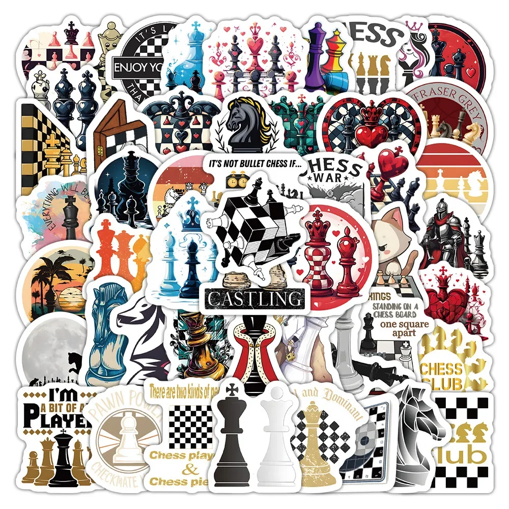 

60PCS Chess Sport Cartoon Graffiti Stickers Creative Board Games Decal Suitase Guitar Luggage Waterproof Sticker Kid Toys Gifts
