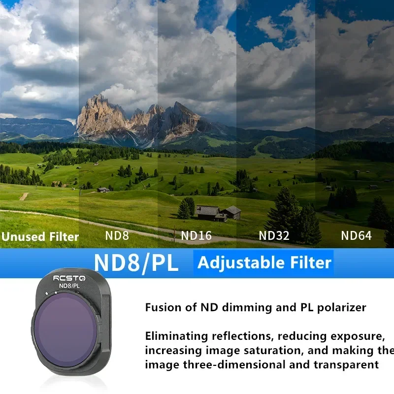 For DJI Mini4 Pro Lens Filters ND8/ND16/ND32/ND64 Hd Adjustable Filters CPL ND-PL8/16/32/64 Filter Set Drone Accessories