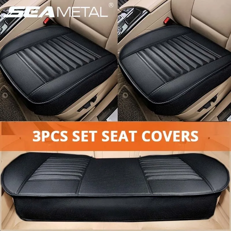 Leather Car Seat Cover Interior Auto Seats Cover Cushion Four Seasons Protector Mat Universal Seat-Cover Carpet Auto Accessories