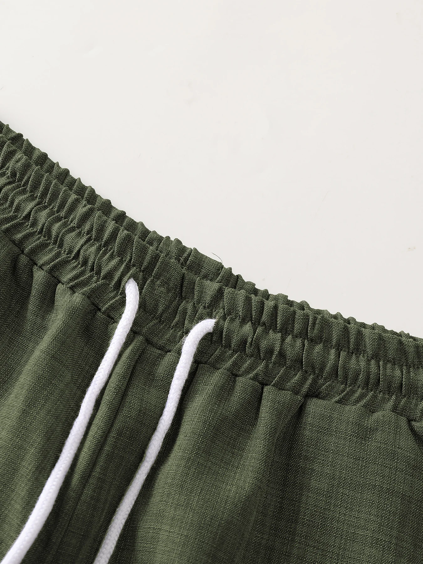 Linen-Like Textured Cuban Collar Shirt Shorts Set Men's Summer Loose Smart Casual 2 Piece