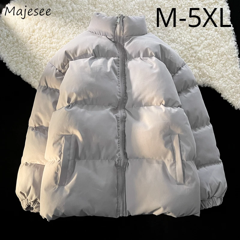 Solid Parkas Men Winter Thicker Baggy Fashion Hombre Korean Ins All-match M-5XL Casacas Chaqueta Outwear Streetwear Warm Chic