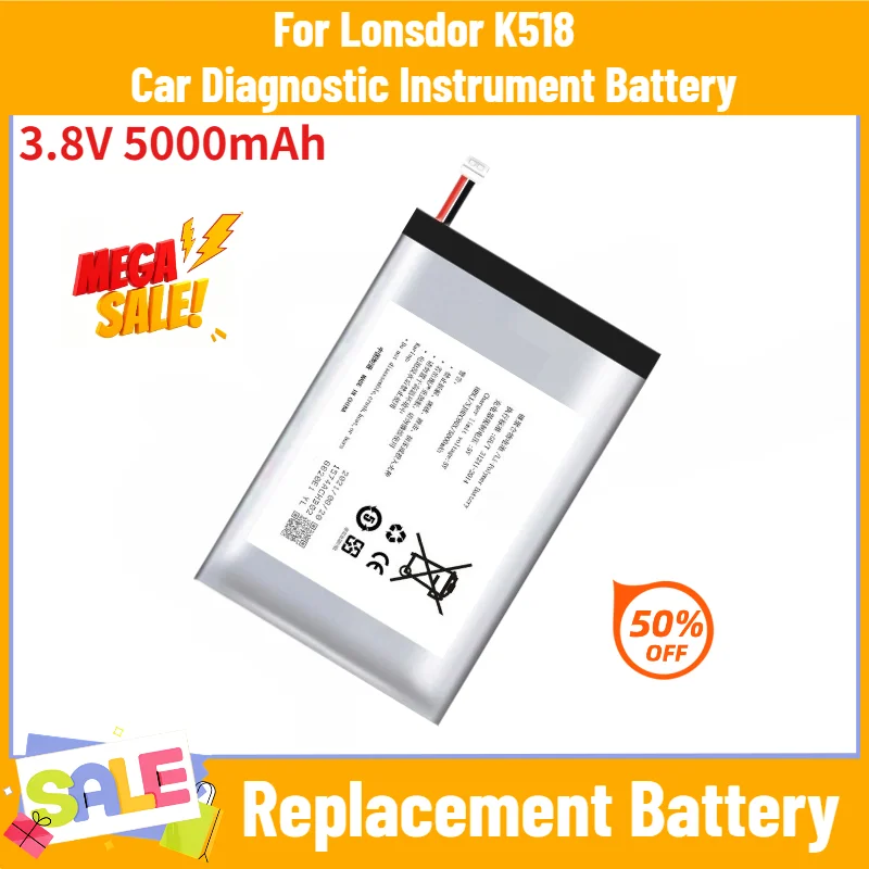 High Quality 3.8V 5000mAh Battery for Lonsdor K518 Car Diagnostic Instrument Replacement Battery