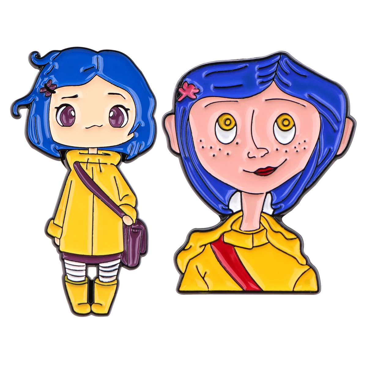 Coraline Badge on Backpack Enamel Pin Brooches For Clothes Lapel Pins Cosplay Accessories Horror Jewelry Halloween Gifts Toy