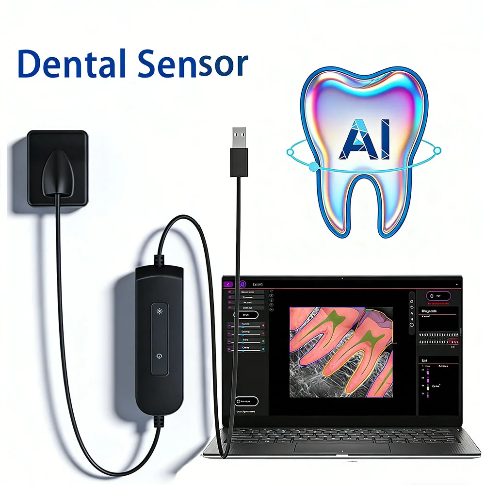 Sensor de Rayos X Dental JINGT AI DynImage, Sistema Intraoral Digital, Transmisión Rápida, Cable de 3 m con Software, Equipo de Imagenología Dental