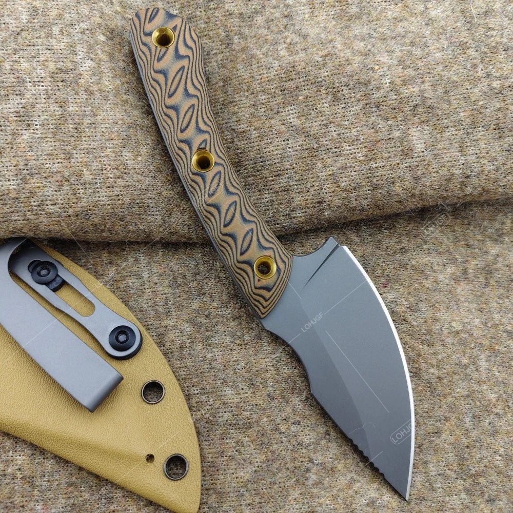 Outdoor Adventure Emergency Straight Knife Multipurpose Portable Camping Fishing Rope Cutting Knives with K Sheath Hiking Tools