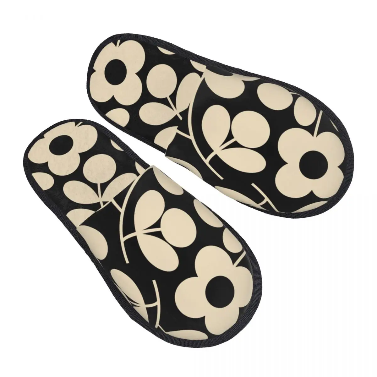 Custom Print Giant Stem Sprig Orla Kiely Cozy Scuff Memory Foam Slippers Women Hotel House Shoes