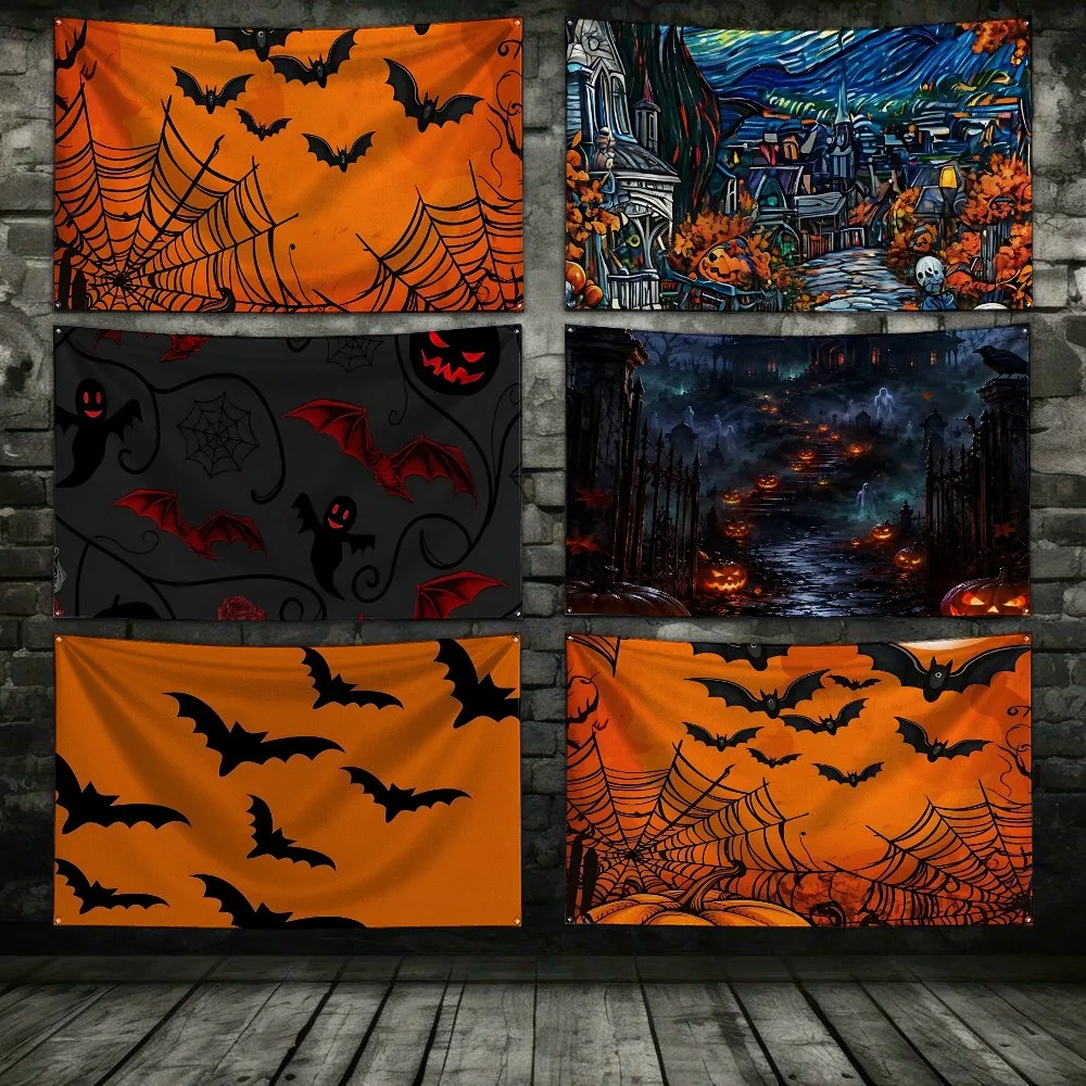 Halloween theme Flag 3X5 Ft Personalized Flags Design Your Image Funny Tapestry Poster Dorm Room, Living Room, Bedroom