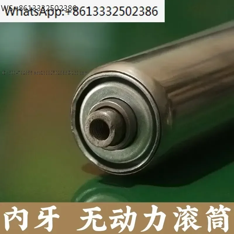 stainless steel roller of small assembly line conveyor with unpowered galvanized roller for internal teeth is 38 mm.