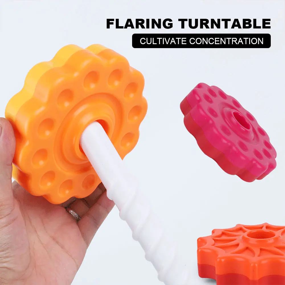 Gears Stacking Rings Toy Eco-Friendly Spinning Wheel Toy Smooth Spining Tower Building Blocks Safe for Kids Holiday Toys