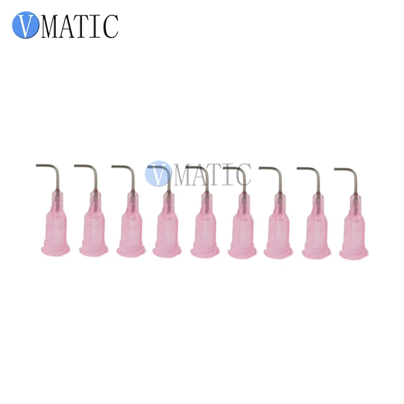 

High Quality Pink Color 1/2 Inch 90 Degree Bent Glue Dispensing Needles 20G